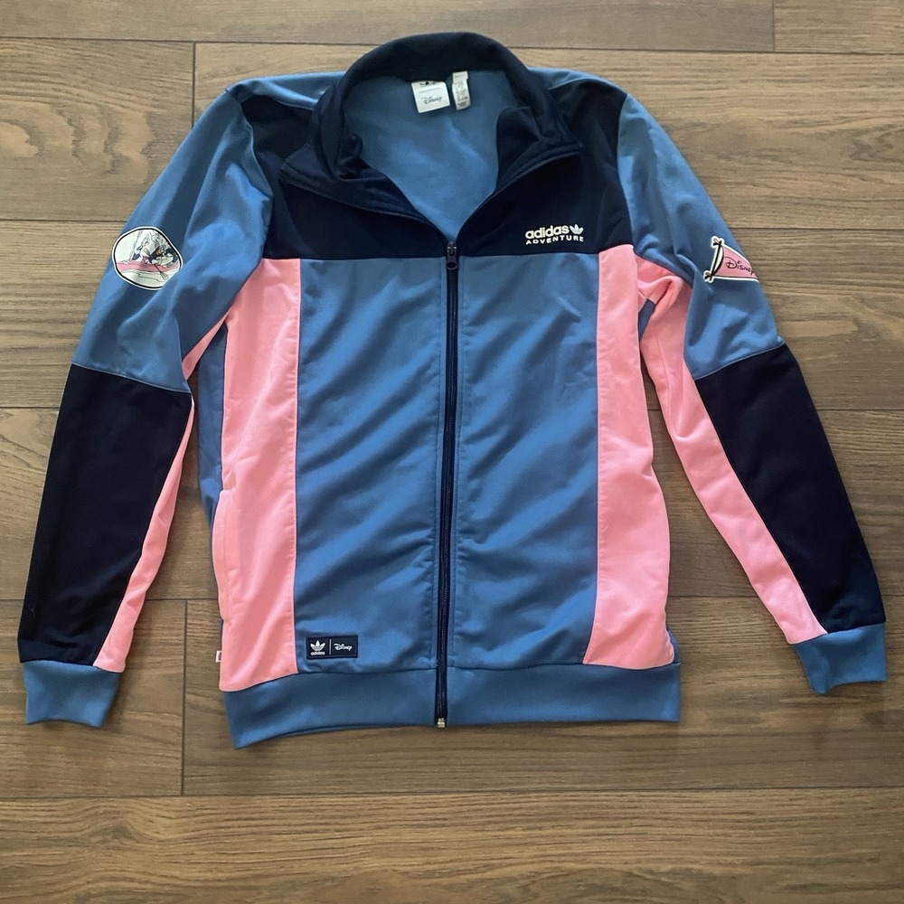 Disney‎ Adidas Zip Up Track Jacket Youth XL Blue, Pink Mickey Mouse 3 Stripes